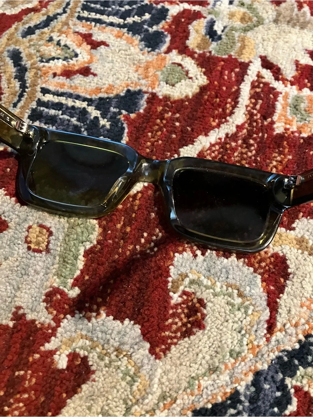 Chimi Olive Green Rectangular Sunglasses